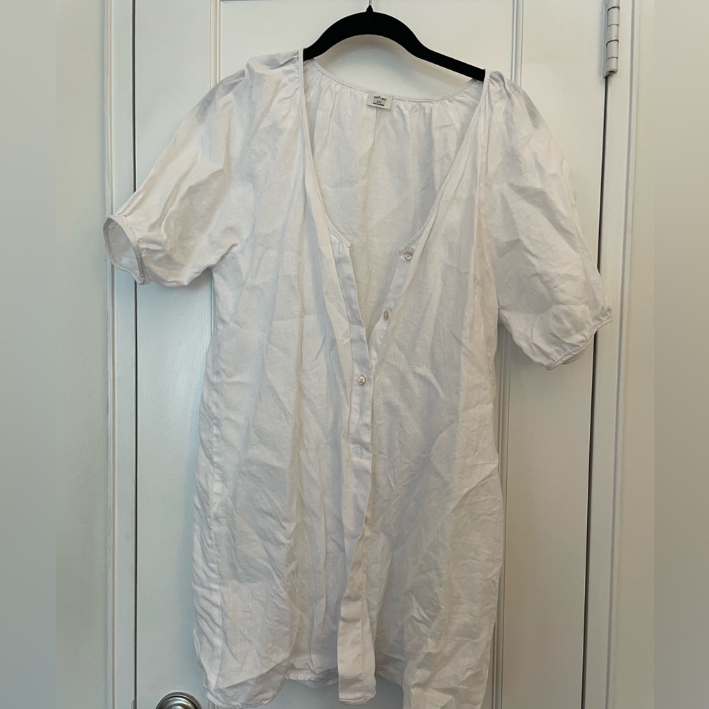 Aritzia white linen dress